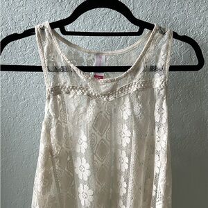 No Boundaries Ivory Lace Top